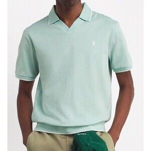 Polo Ralph Lauren Jacquard Mesh Cotton Johnny Collar Polo Shirt Size: XL